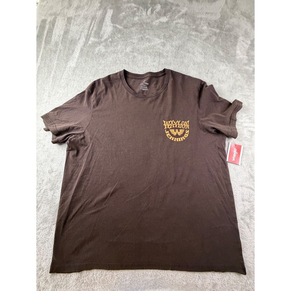 Wrangler T-Shirt Mens XL Brown Waylon Jennings Graphic Short Sleeve Cotton NWT